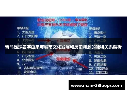 青岛足球名字由来与城市文化发展和历史渊源的独特关系解析