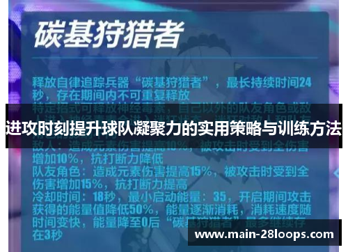 进攻时刻提升球队凝聚力的实用策略与训练方法 进攻时刻提升球队凝聚力的实用策略与训练方法